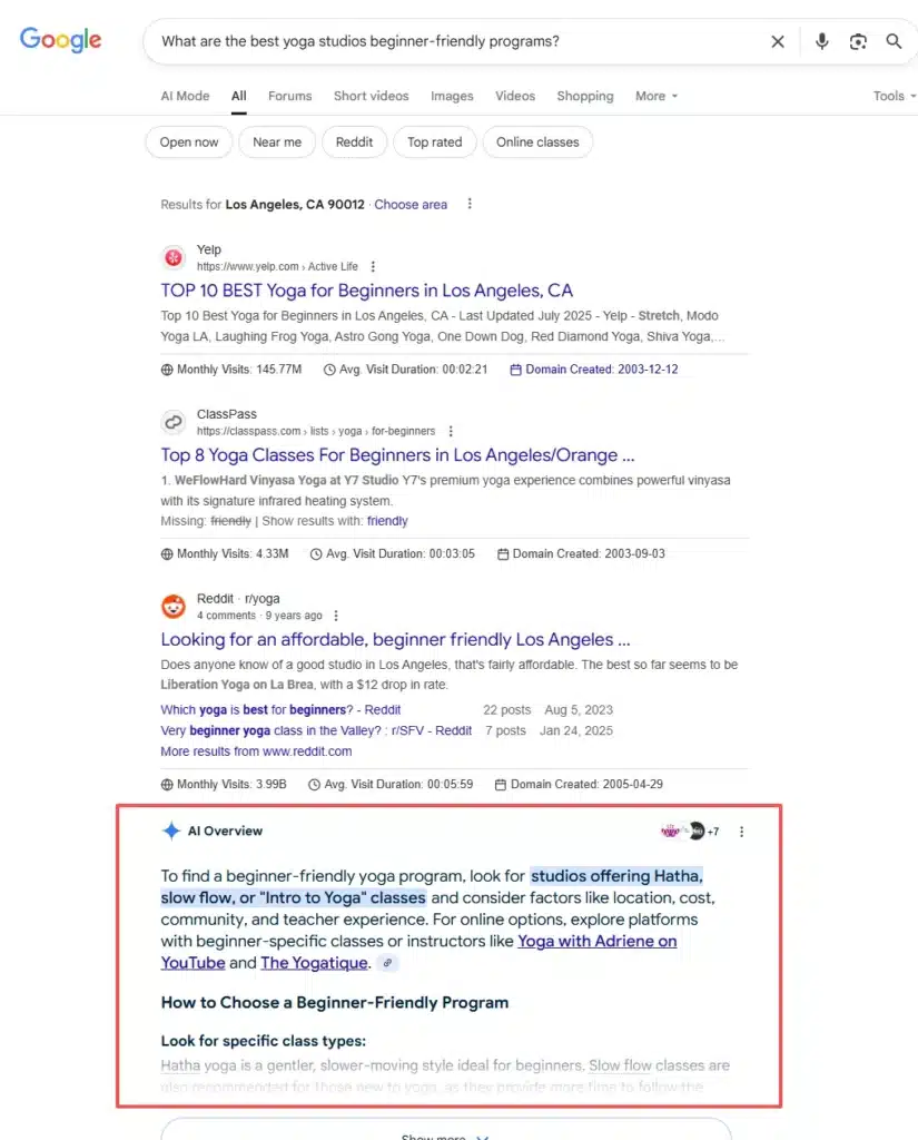 Google SGE and AI Overviews